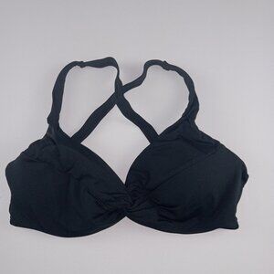 La Blanca Island Goddess Twist Underwire Bikini Top Women's Size 10 Black Swim